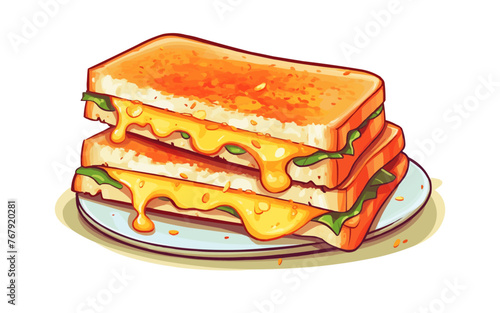 Cheese toasted sandwich vector flat isolated vector style illustration