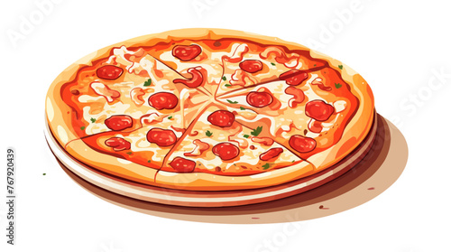 pizza vector flat minimalistic asset isolated vector style illustration