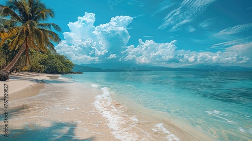 Amazing Philippines Beach - Summer Tourism Inspiration - Sunny Sea and Empty Sand with Beautiful Scenery