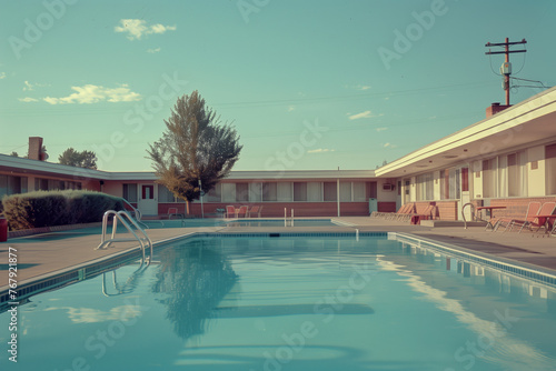 Motel with pool in the USA