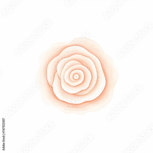 A single watercolor rose its petals unfolding gracefully against a white backdrop symbolizing love and purity