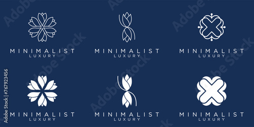  flower logo design. beauty salons, decorations, boutiques, spas, yoga, cosmetic and skin care products. premium business card