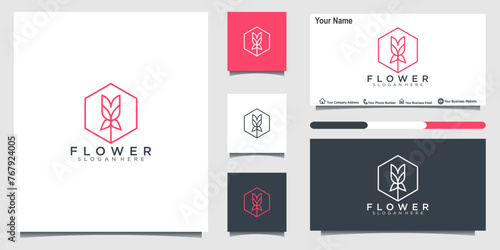  flower logo design. beauty salons, decorations, boutiques, spas, yoga, cosmetic and skin care products. premium business card