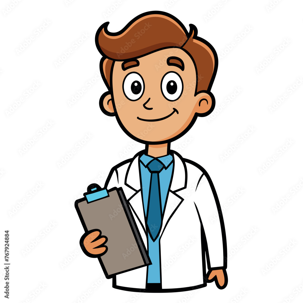 cartoon doctor with stethoscope