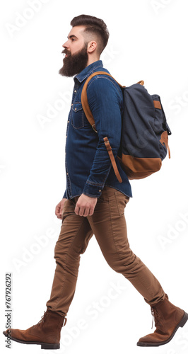 isolated, portrait of a travelor, young man photo