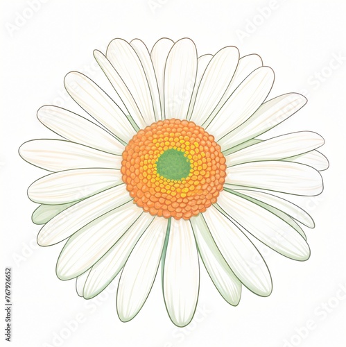 Watercolor flower masterpiece a vibrant daisy blooming on a pristine white canvas capturing natures beauty