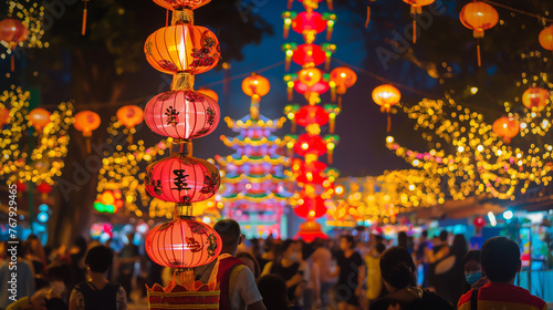 Lantern Festival in Chiang Mai, Thailand. Chinese new year festival. © Phichet1991