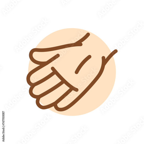 Cartoon gesture line icons set. Character hand.