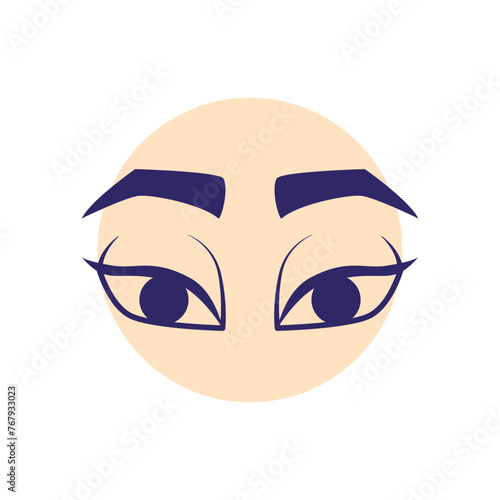 Cartoon eyes line icon. Cartoon character expressions.