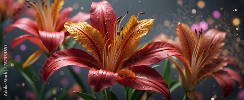 Beautiful background with lilies
