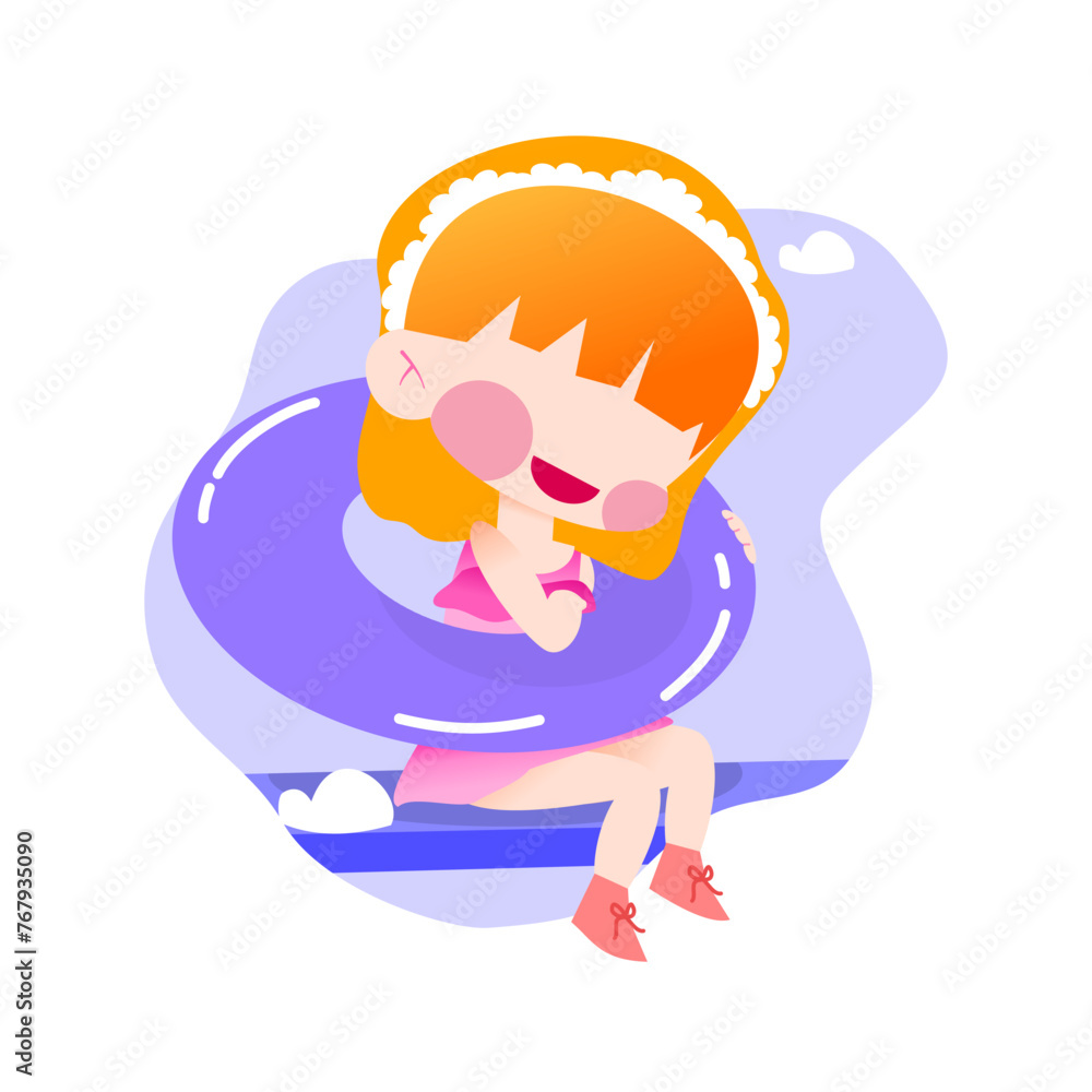 Women with a round float Women with a round float