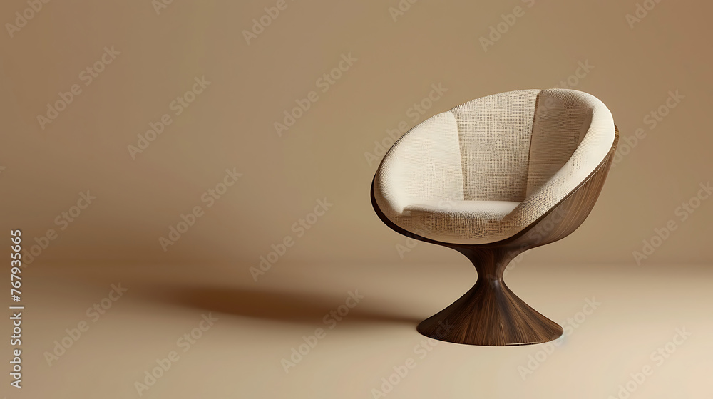Chair isolated background, modern design, comfortable relaxation option.