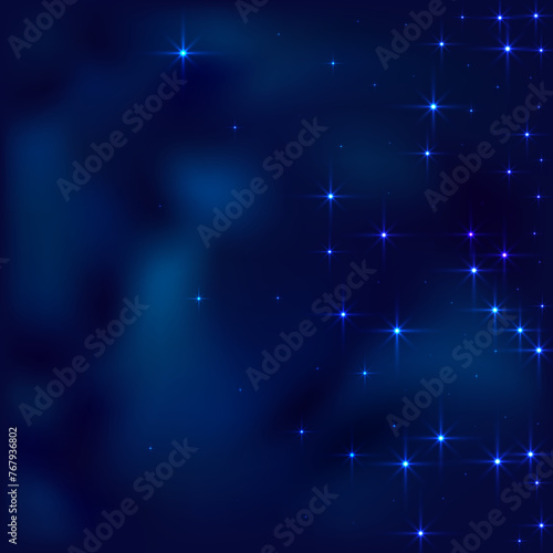 Night shining sky star dust vector background. Many celestial stellar particles. © SunwArt