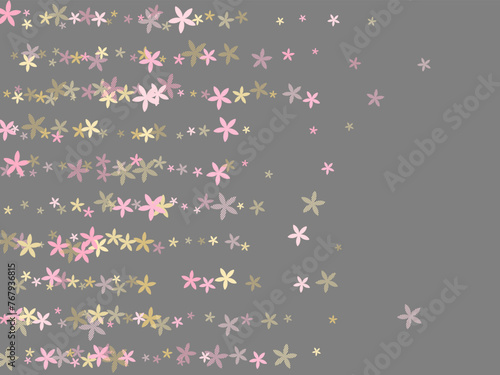 Alyssum stylized flowers vector design. Cute field bloom shapes isolated. Eas...