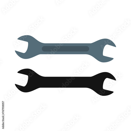 Wrench tool icon illustration isolated vector sign symbol in white background.