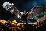 Night bat in the forest conservation in focus., generative IA
