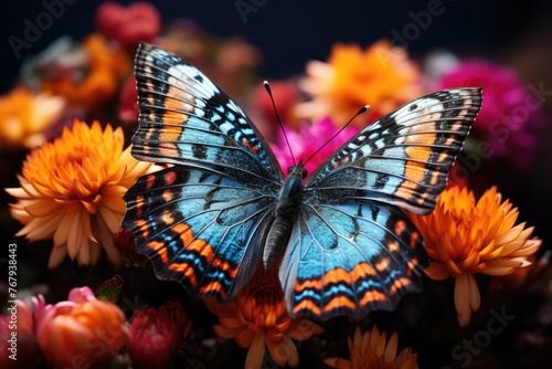 Vibrant butterfly in charming botanical garden., generative IA © JONATAS