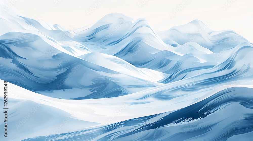 Fototapeta premium Snowy Mountain Range Painting