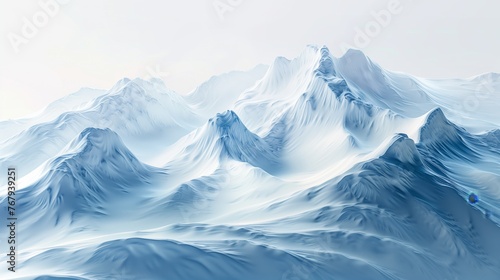 Snowy Mountain Range Painting © MIKHAIL