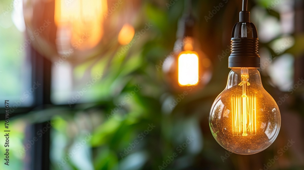 Obraz premium Energy-saving initiatives in the workplace, from LED lighting to smart thermostats