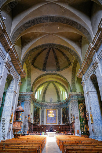 Nave of the Collegiate Church of Our Lady and Saint Nicholas of BrianÃ§on in the fortified old town built by Vauban in the French Alps photo