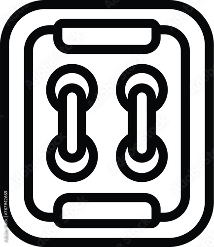 Buttonhole icon outline vector. Tailoring needlecraft. Fastening clothes buttons