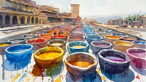 Watercolor illustration of Morocco © nolonely