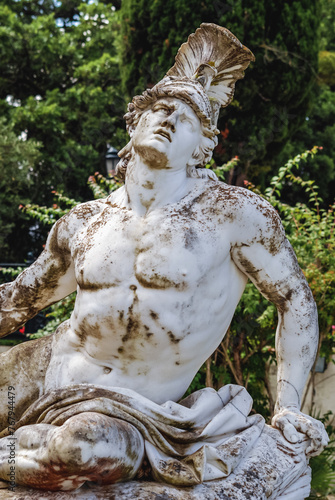 Dying Achilles sculpture in Achilleion - Sisi palace in Gastouri village, Corfu Island, Greece photo