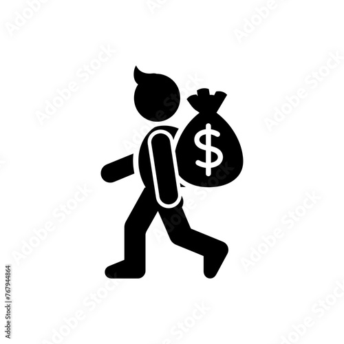 Man Carrying Money Bag Icon