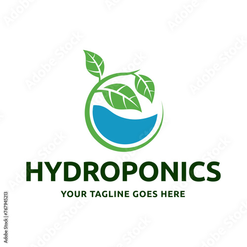 hydroponics logo vector illustration design isolated on white background