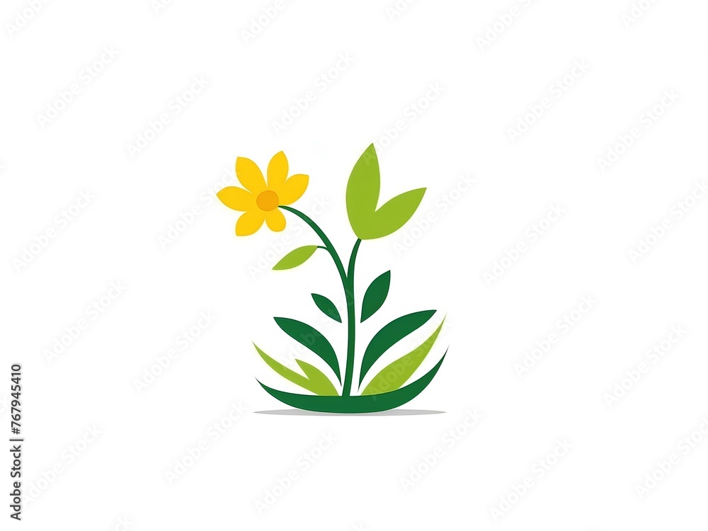 plant and flower symbol isolated on white background, icon, ready for design 