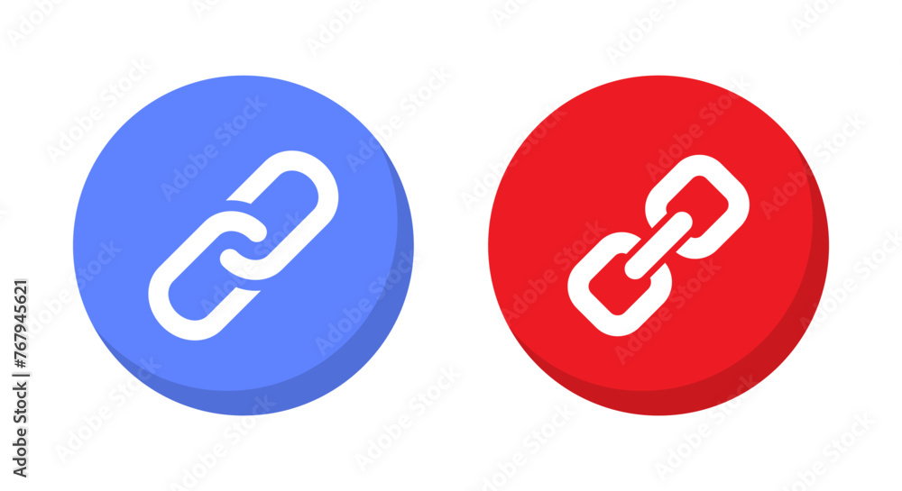 Url link, chain icon vector in flat style Url link, chain icon vector in flat style
