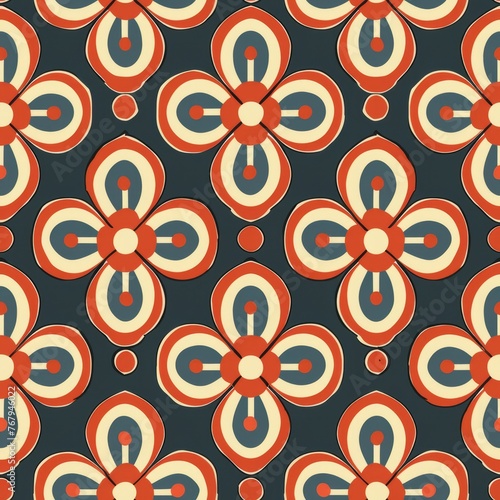 Seamless retro pattern. Trendy backgrounds in 70s style. Nostalgia  abstract floreal ornaments  vintage backgrounds  wallpaper