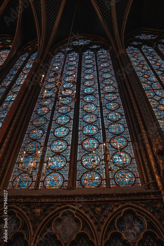 Interior of Sainte-Chapelle in Paris, France