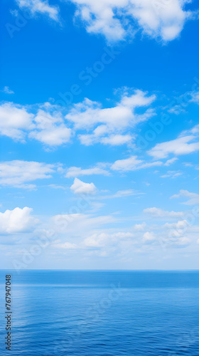 Boundless Azure: An Expanse of Clear Blue Sky Merging with the Horizon