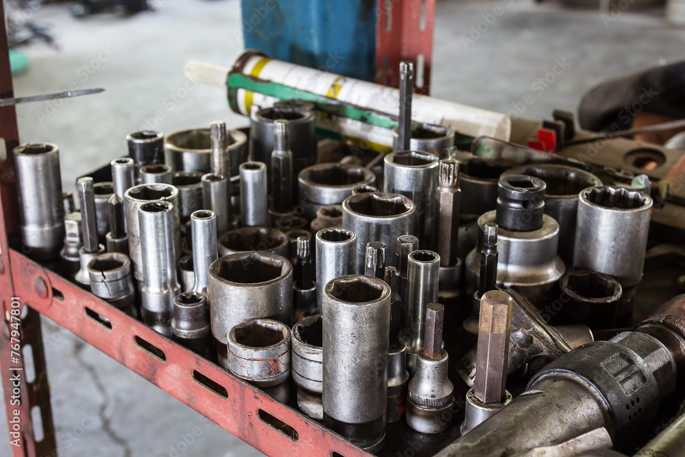A set of dirty tools for auto repair.dirty tool kit A set of dirty tools for auto repair.dirty tool kit