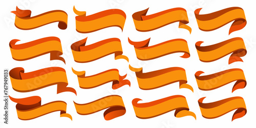 Boost Your Sales: Orange Vector Ribbon Banners for Promotions