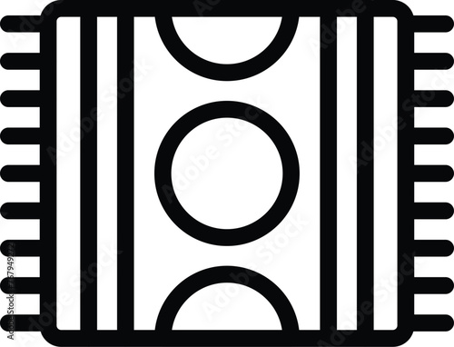 Entry floor mat icon outline vector. Front entrance rug. Homecoming shoes carpet