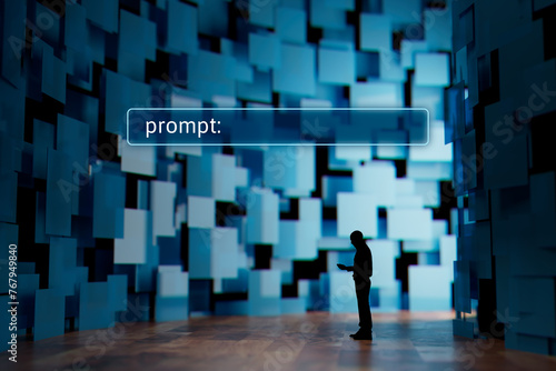 Artificial intelligence concept with prompts