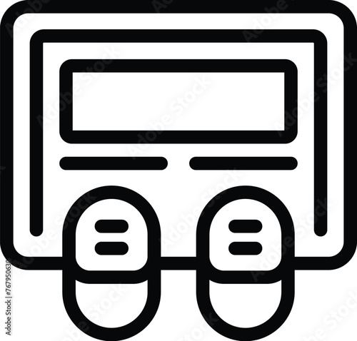 Shoes wiping mat icon outline vector. Welcome home carpet. Decorative entrance doormat