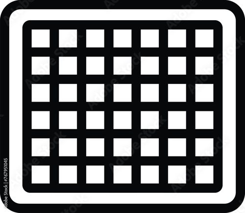 Reception mat icon outline vector. Shoes foot doormat. Entrance area rug