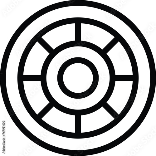 Circle entrance door mat icon outline vector. Homecoming threshold rug. Floor covering carpet