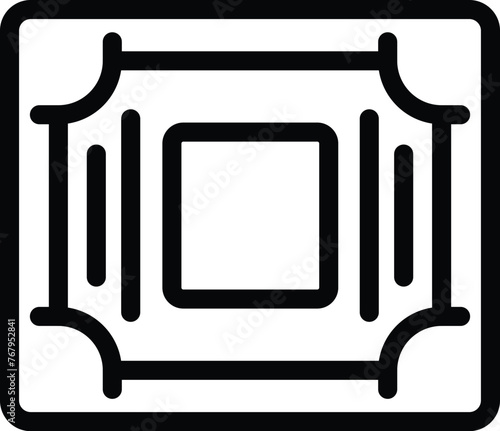 Washable door mat icon outline vector. Indoor floor carpet. Home entrance doormat
