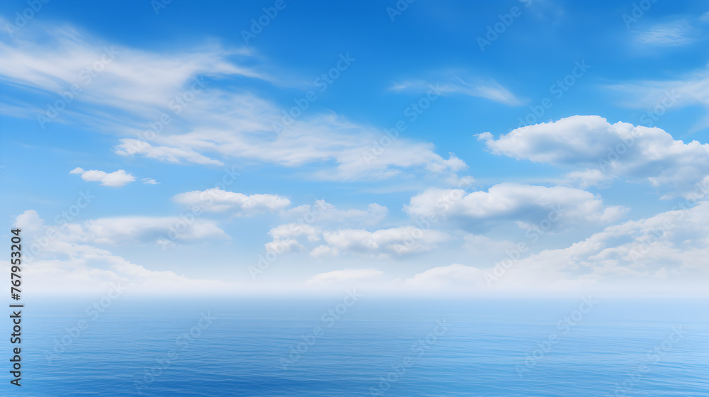 Boundless Azure: An Expanse of Clear Blue Sky Merging with the Horizon