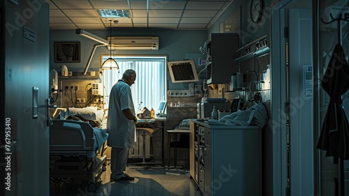 cinematic_documentary_photo_doctor_help_a_patienct photo