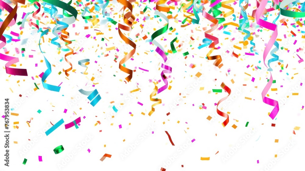 Festive party confetti background. White background Festive party confetti background. White background