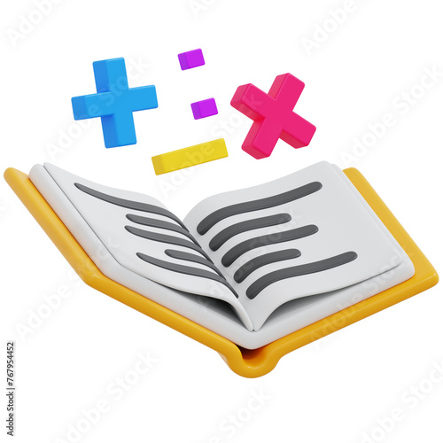 math formula book 3D Illustartion