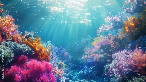 Vibrant Coral Reef Underwater  outdoor