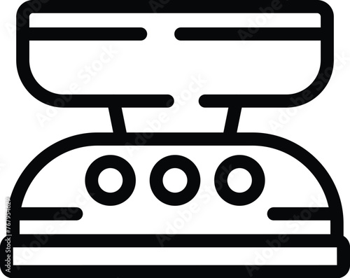 Kitchen weighing scale icon outline vector. Measurement appliance. Domestic food weight instrument