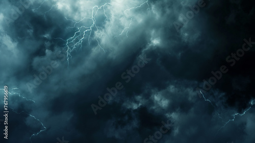 Horror Storm Banner  Subtle Lightning in Scary Sky
